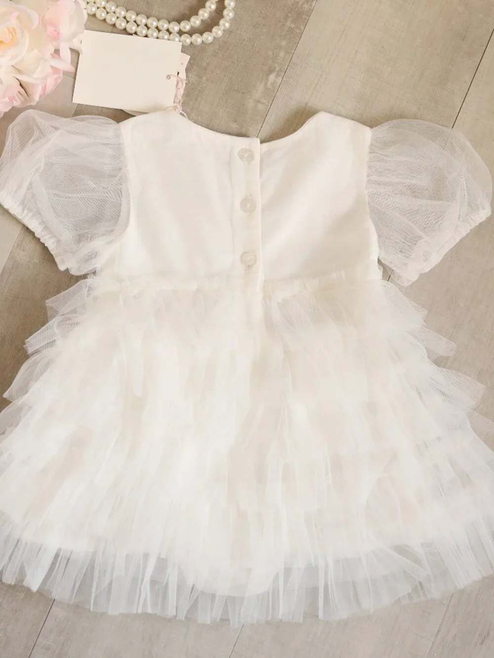 Tutu Du Monde White Tulle Dress Bebe Flower Girl Portraits Special Occasions NWT